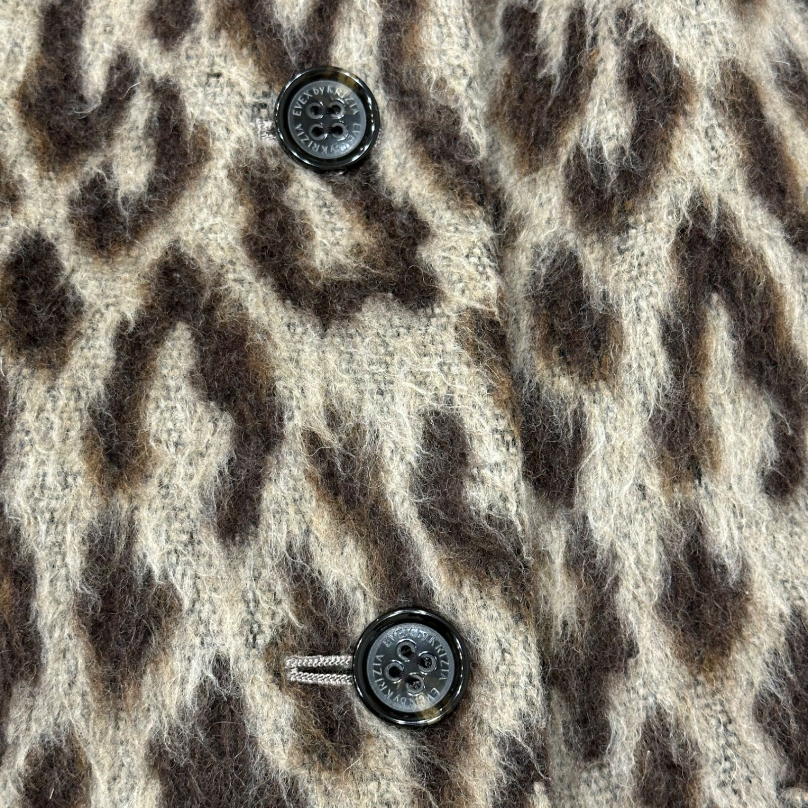 EVEX by KRIZIA】Lサイズ パンサーシャギー ウールコート 40 ウール