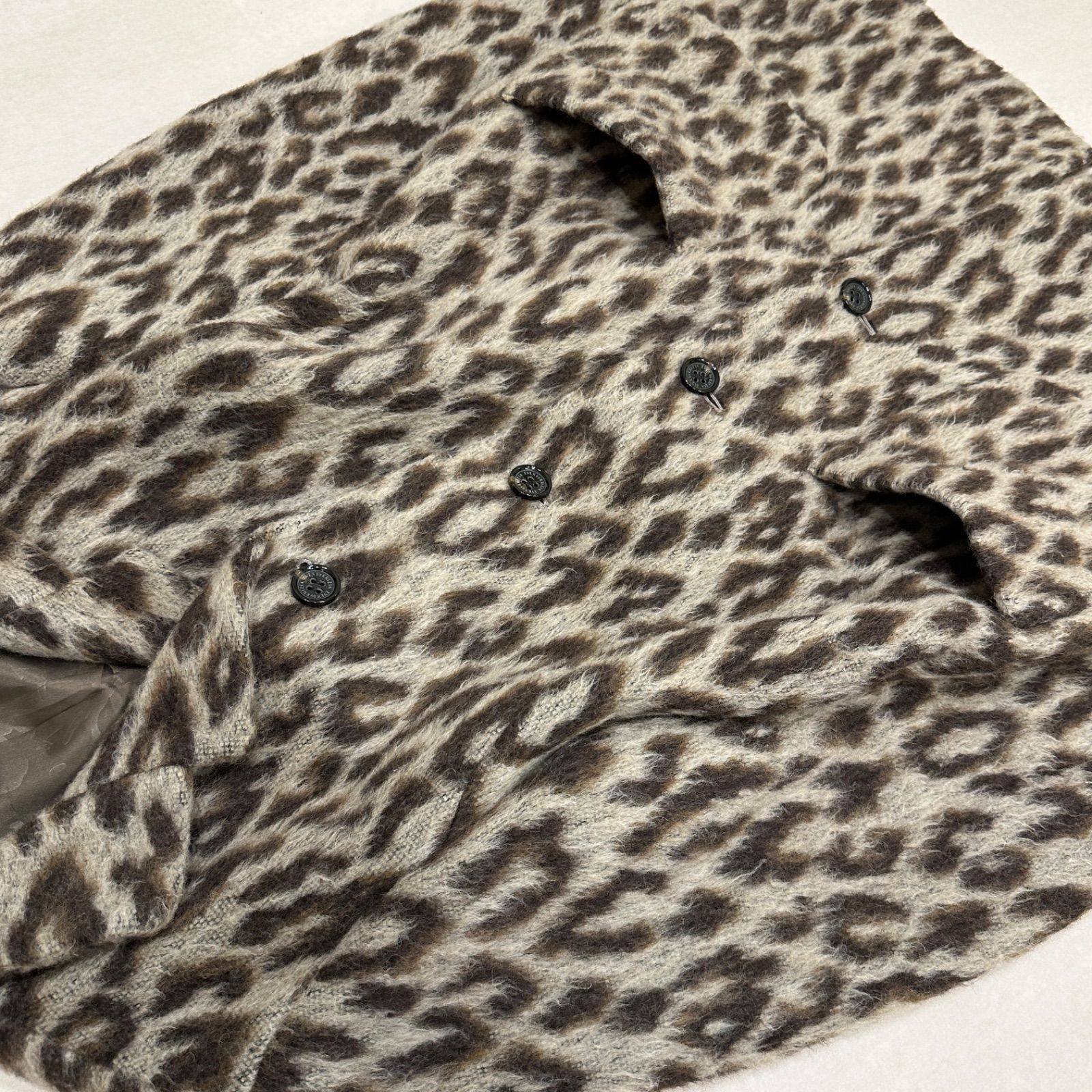 EVEX by KRIZIA】Lサイズ パンサーシャギー ウールコート 40 ウール