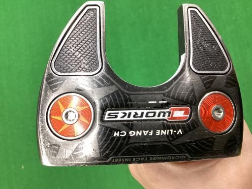 【】 オデッセイ O WORKS V-LINE FANG CH 34インチ レフティ パター PT スチール (フレックスその他) メンズ 男性用 左利き レフティ 左用 Dランク ゴルフクラブ