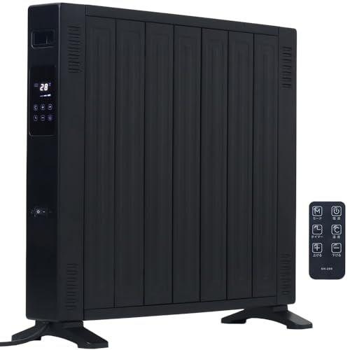 iimono 117 オイルフリーヒーター 省エネ 暖房器具 ヒーター 1200 W 700 500 出力3段階 ハイパワー 安全装置付き タッチパネル操作 オイルヒーター 小型 ゼロ風暖房 乾燥しにくい 転倒オフ 電気ヒーター oil heater ブ
