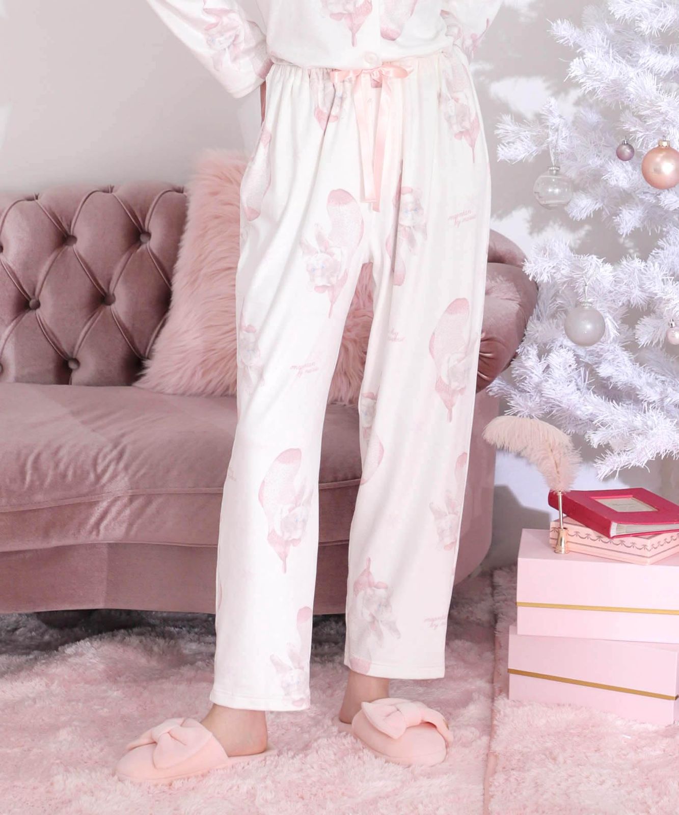 スノースムージーキャットシャツパジャマ レディース