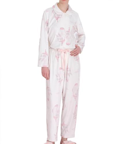 ナルエー パジャマセット スノースムージーキャットシャツパジャマ レディース ホワイト