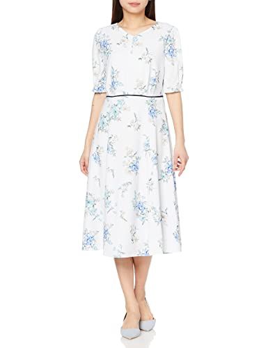 レッセパッセ カジュアルドレス 水彩ﾌﾗﾜｰﾜﾝﾋﾟｰｽ レディース ﾊﾟｳﾀﾞｰﾌﾞﾙｰ