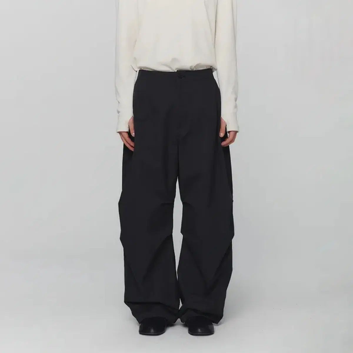 M アモーメント 24FW コットン ナイロン ファティーグ パンツ ブラック