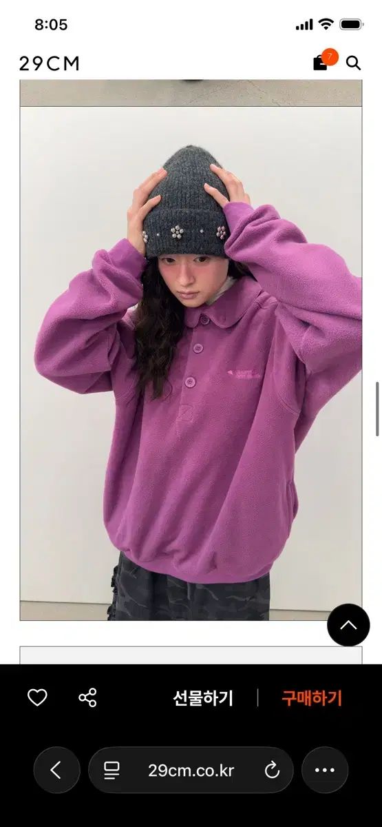 タイプサービス ボタン フリース トップス ピンク