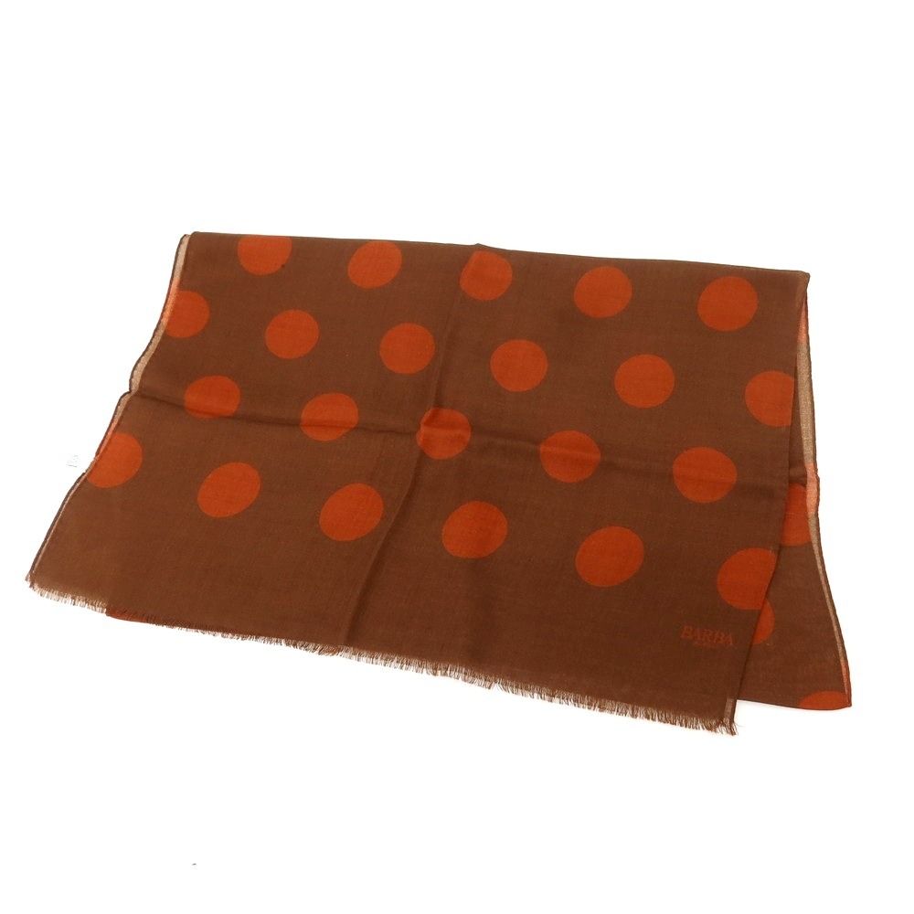 アウトレット バルバ BARBA ウール ストール ブラウンxレッド メンズ