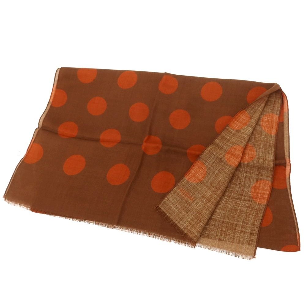 アウトレット バルバ BARBA ウール ストール ブラウンxレッド メンズ