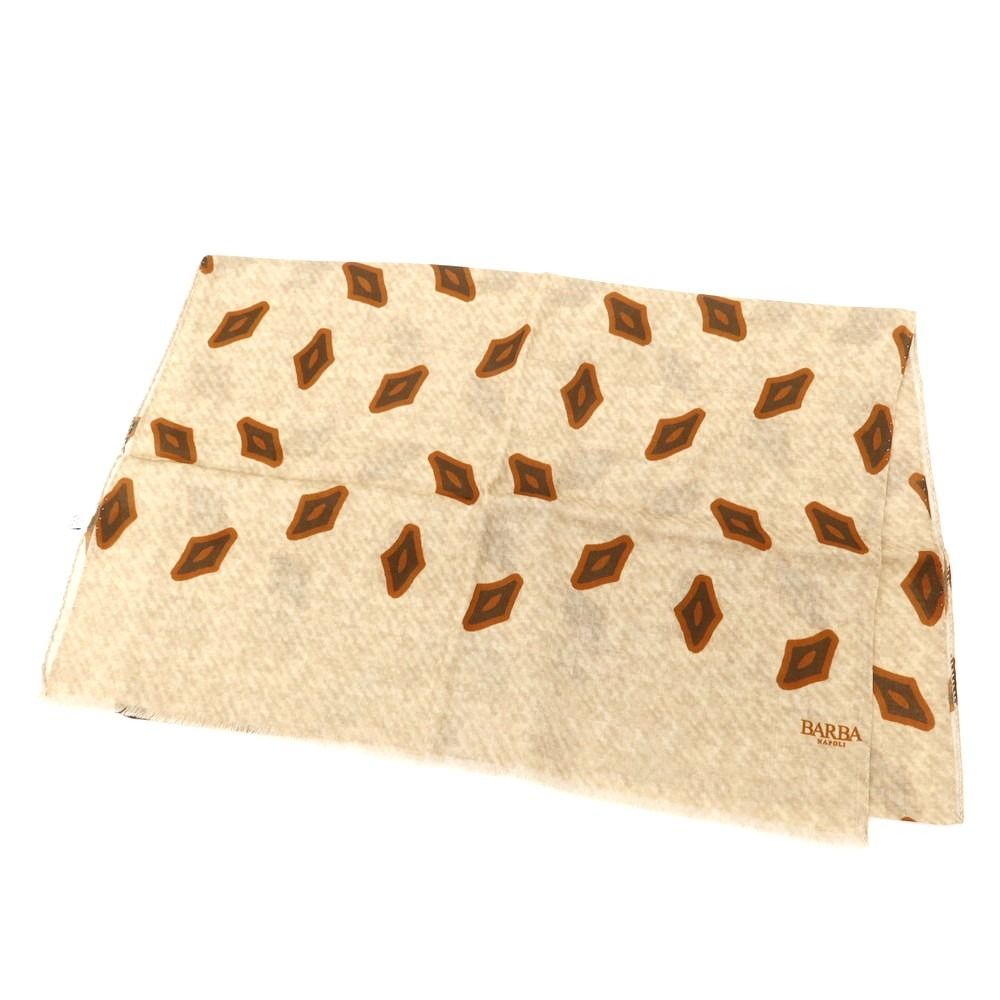 バルバ BARBA ウール ストール ベージュxブラウ メンズ