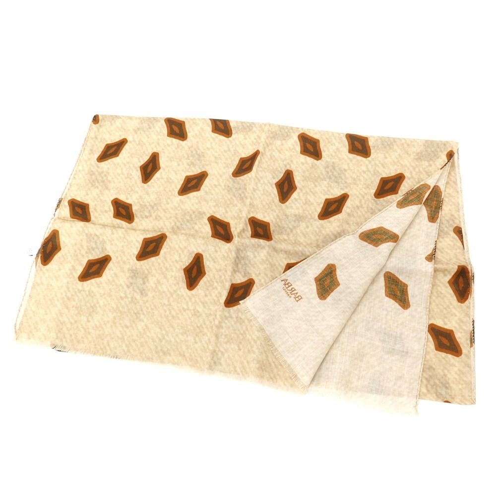 バルバ BARBA ウール ストール ベージュxブラウ メンズ