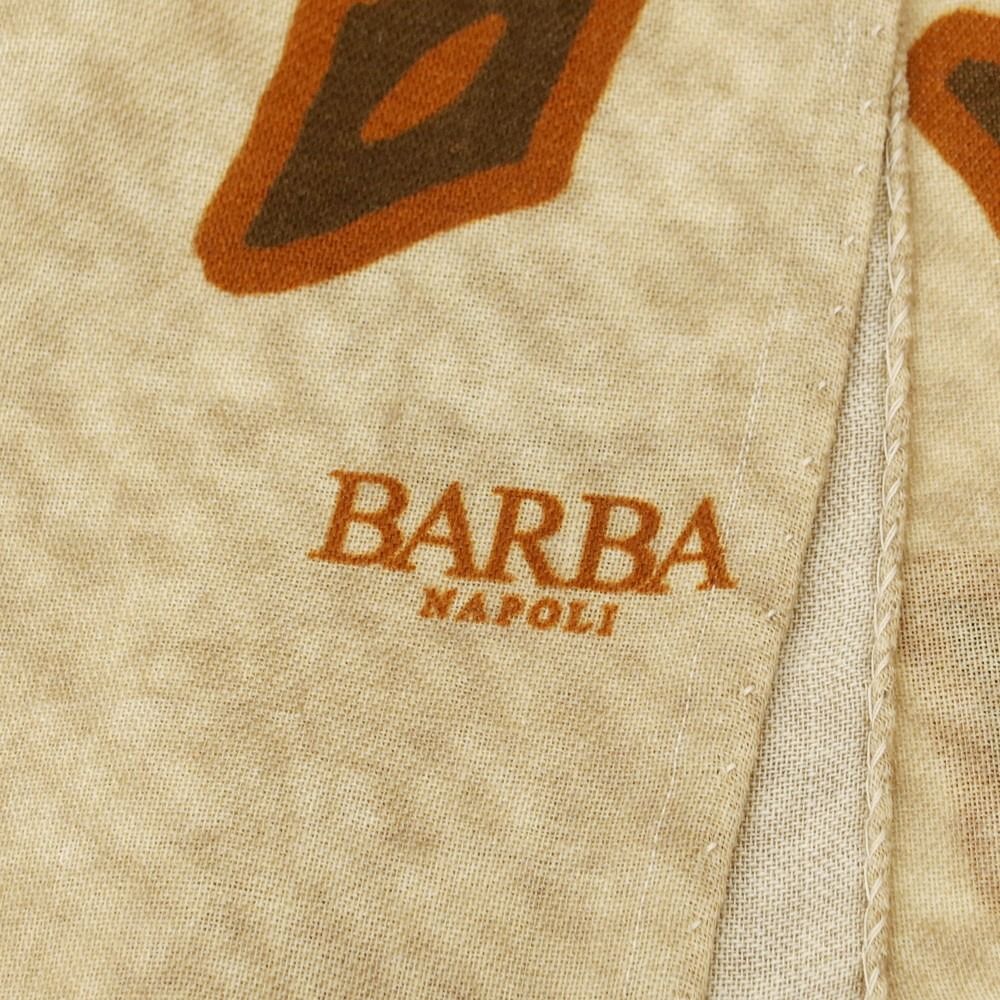  バルバ BARBA ウール ストール ベージュxブラウ メンズ バンダナ スカーフ 小物