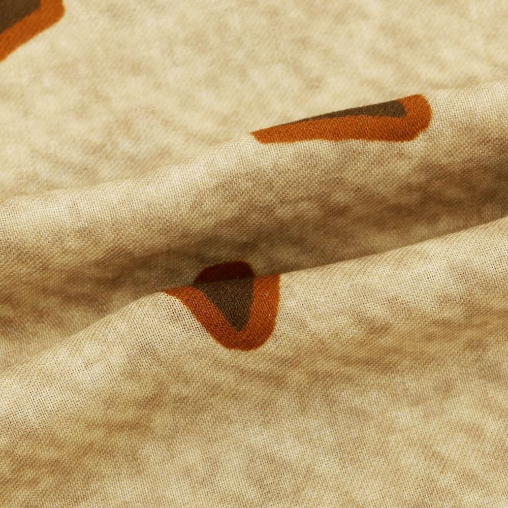 ストール ベージュxブラウ