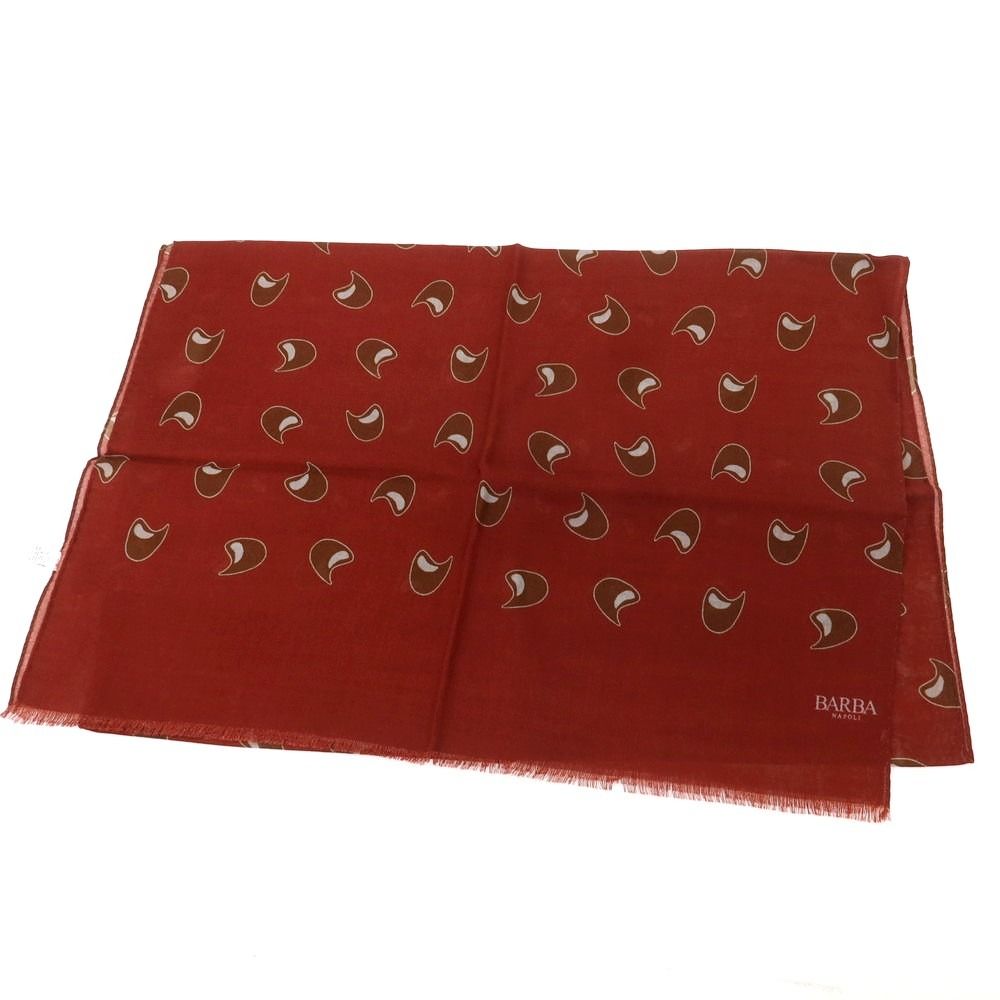 バルバ BARBA ウール ストール バーガンディxブラウン メンズ