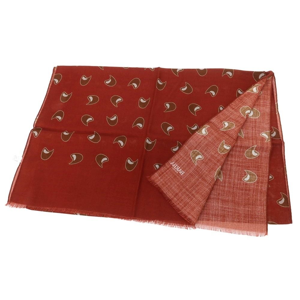 バルバ BARBA ウール ストール バーガンディxブラウン メンズ