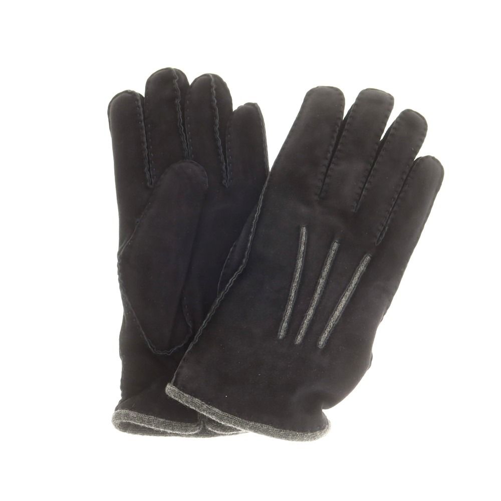 ラ テッラ LA TERRA スエード カシミヤライニング 手袋 グローブ ブラック サイズ8 1 2 メンズ