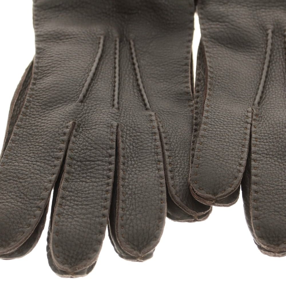 コスメ ラ テッラ LA TERRA レザー カシミヤライニング 手袋 グローブ ダークブラウン サイズ8 1 2 メンズ 【送料無料】