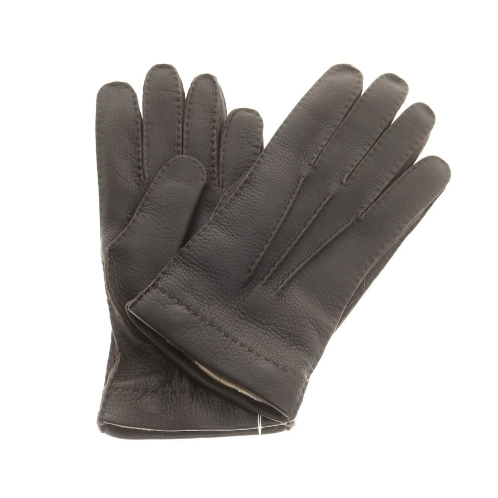 ラ テッラ LA TERRA レザー カシミヤライニング 手袋 グローブ ダークブラウン サイズ8 1 2 メンズ