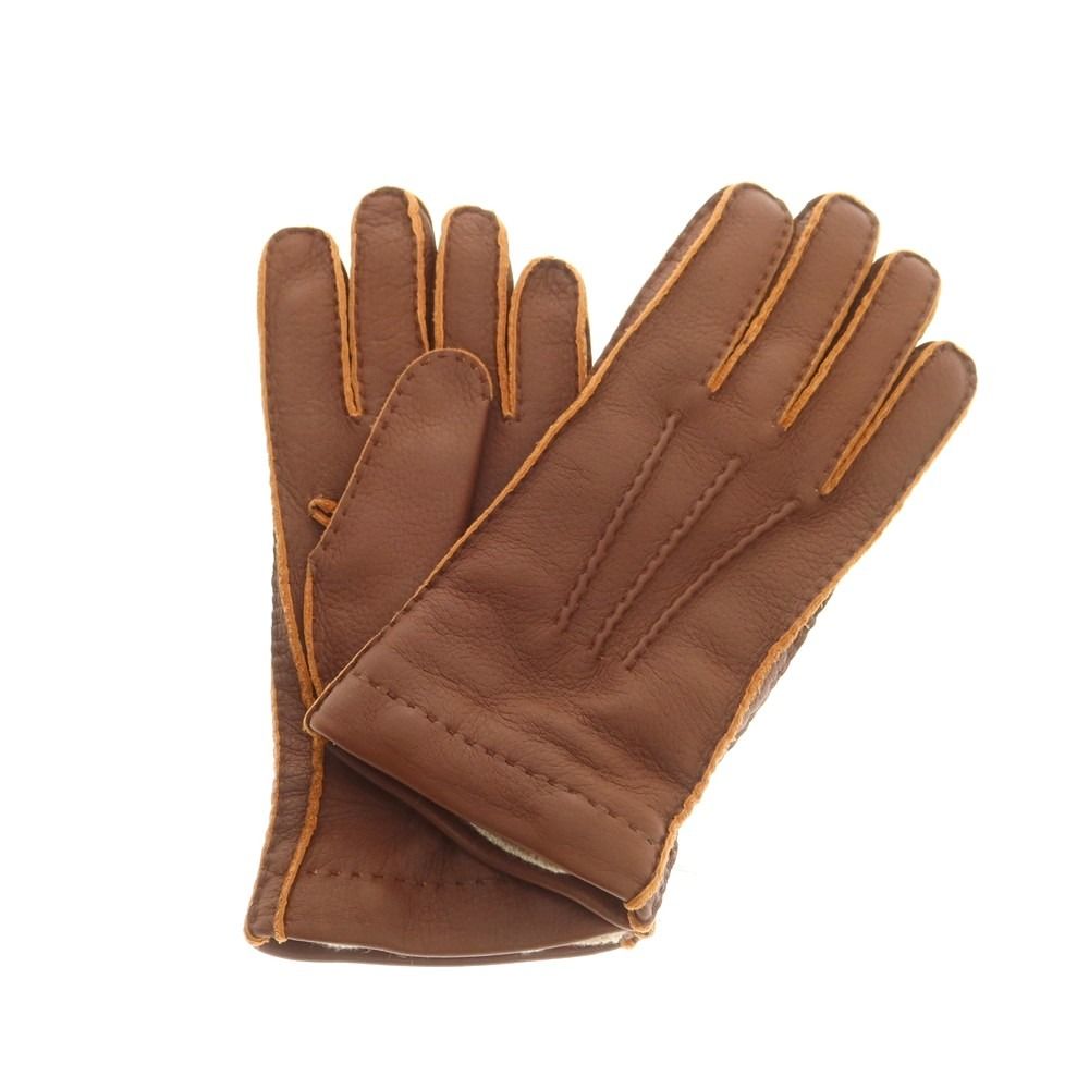 ラ テッラ LA TERRA レザー カシミヤライニング 手袋 グローブ ブラウン サイズ7 メンズ