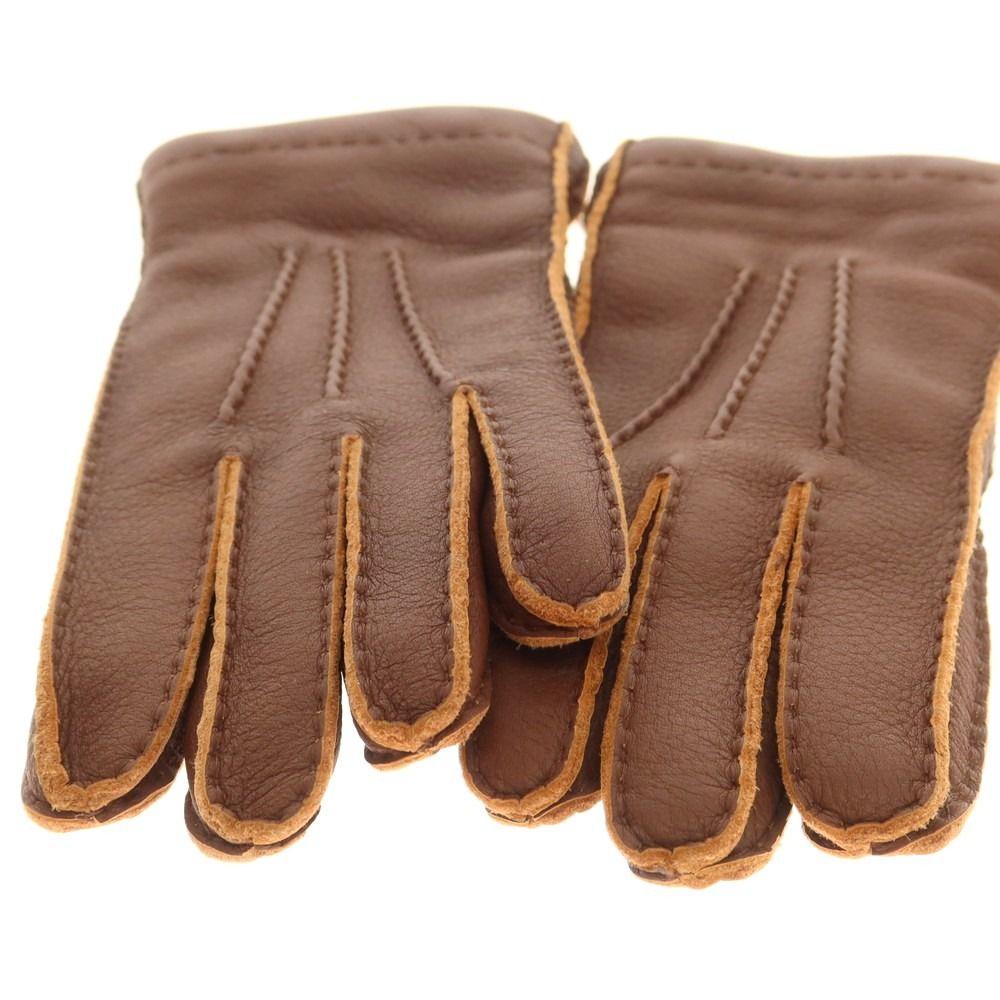 【セール】 ラ テッラ LA TERRA レザー カシミヤライニング 手袋 グローブ ブラウン サイズ7 1 2 メンズ 未来志向な