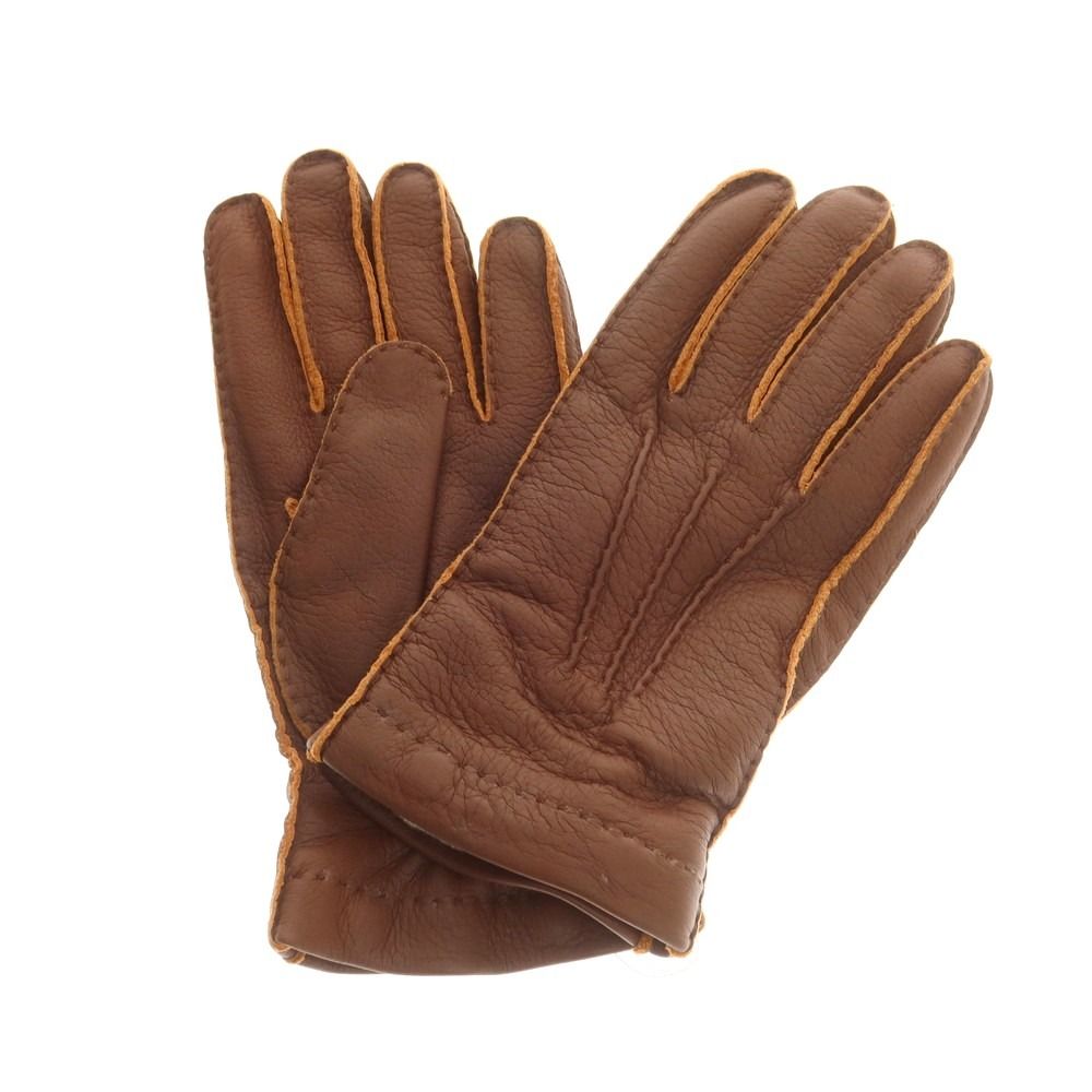 ラ テッラ LA TERRA レザー カシミヤライニング 手袋 グローブ ブラウン サイズ8 メンズ