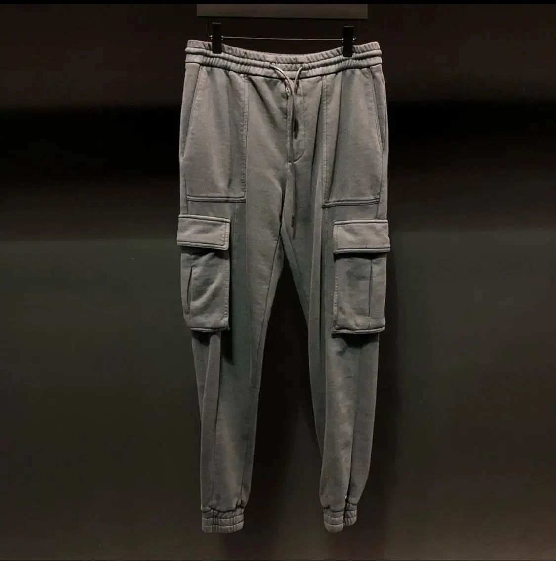 Juun.J グレー シャーリング ガーメント ダイド カーゴ ジョガー パンツ 44