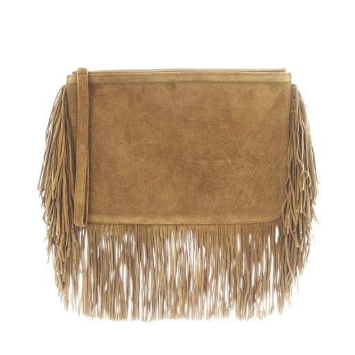 ピエールアルディ PIERRE HARDY フリンジクラッチバッグ スエードレザー 本革 茶色 ブラウン RI OS