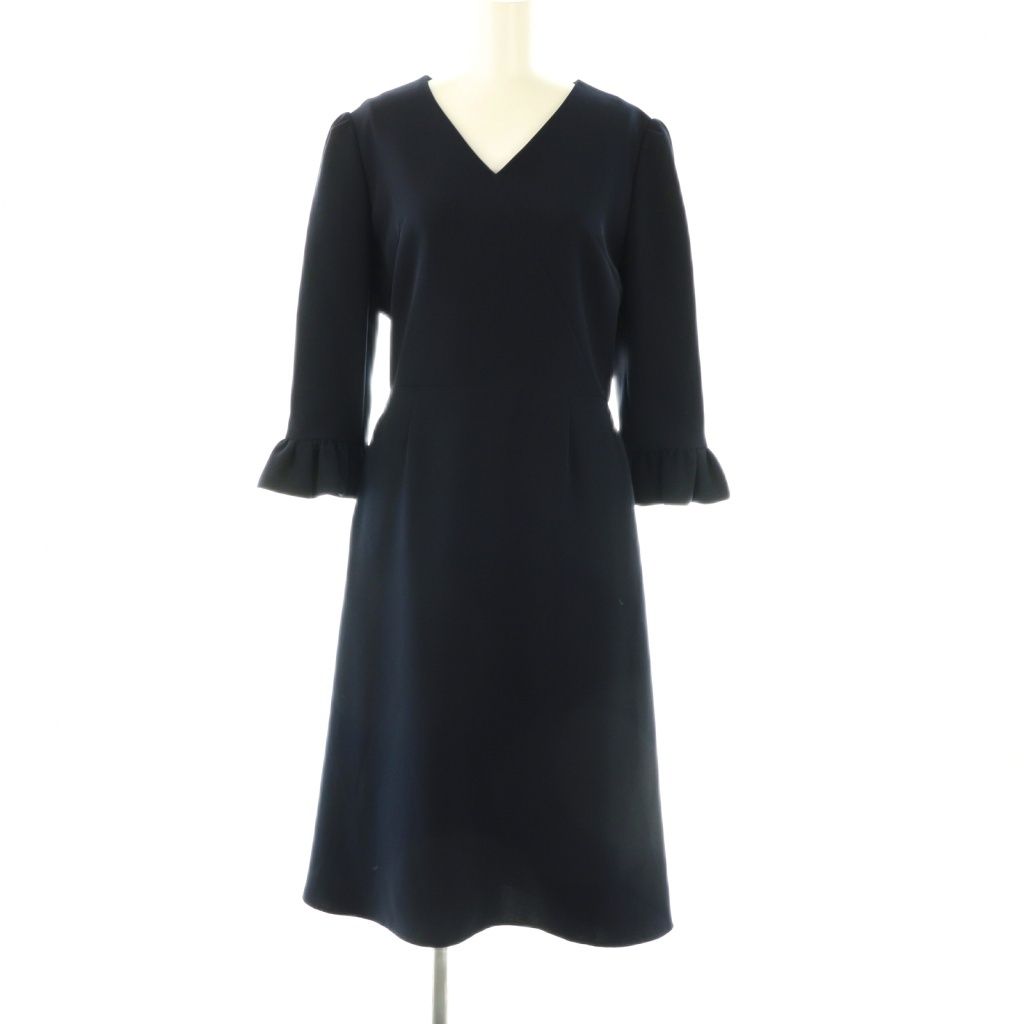 ボーダーズアットバルコニー BORDERS at BALCONY V NECK DRESS ワンピース 38 ネイビー ES OS