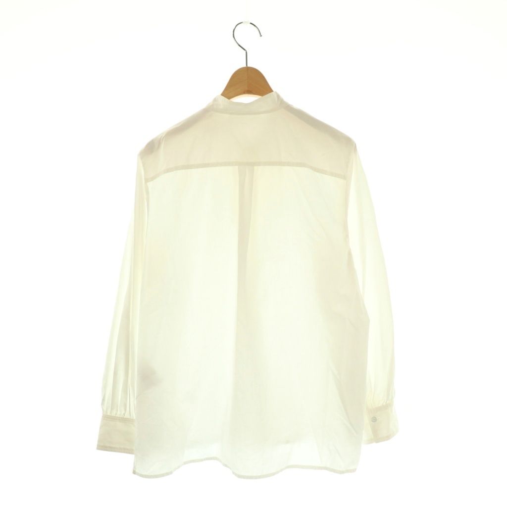 トゥモローランド TOMORROWLAND collection 24AW コンパクトブロード ボウタイブラウス 長袖 スタンド 36 白 ホワイト AT OS