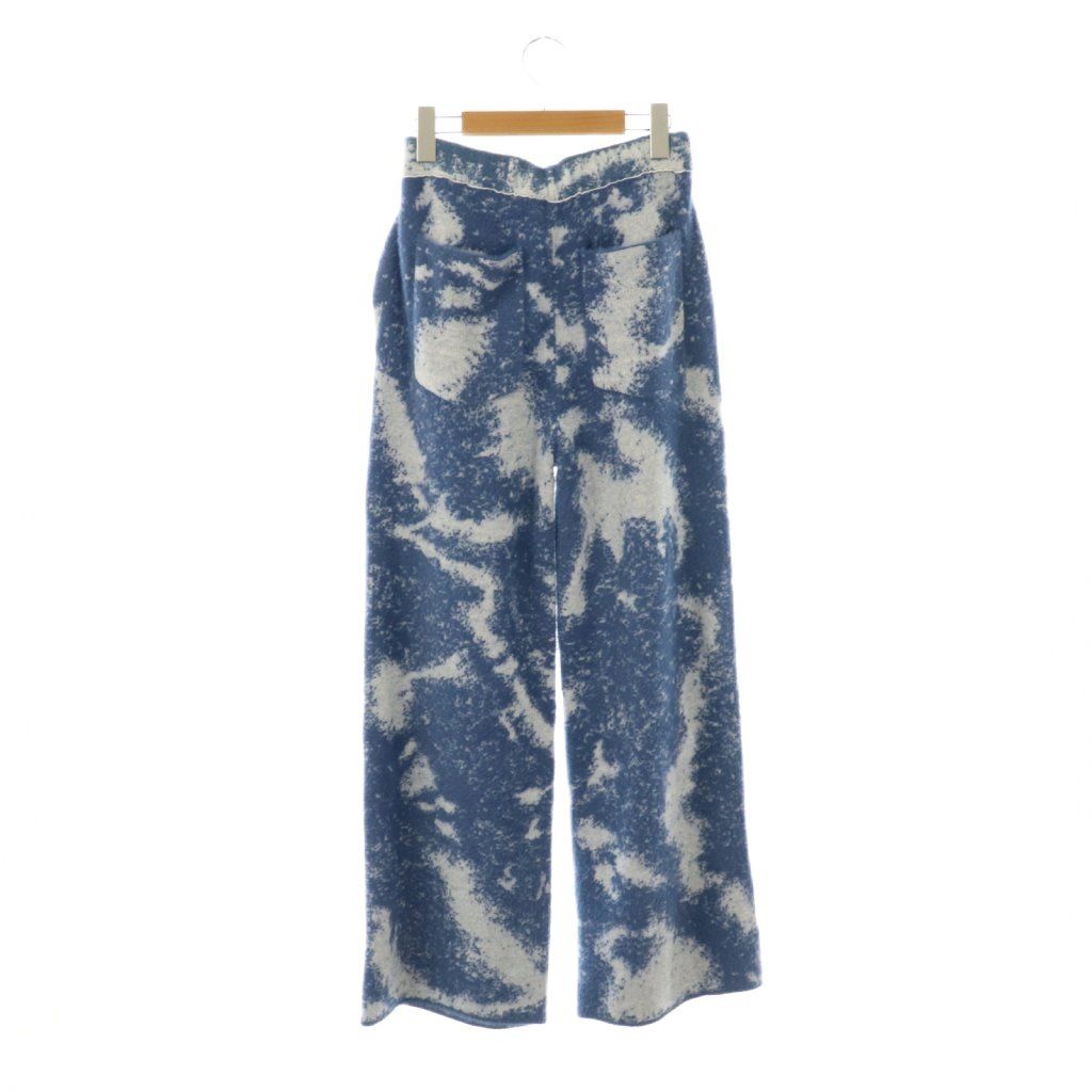 アメリヴィンテージ Ameri VINTAGE 24AW MIX ANIMAL KNIT PANTS パンツ ストレート イージー S 青 ブルー AT OS