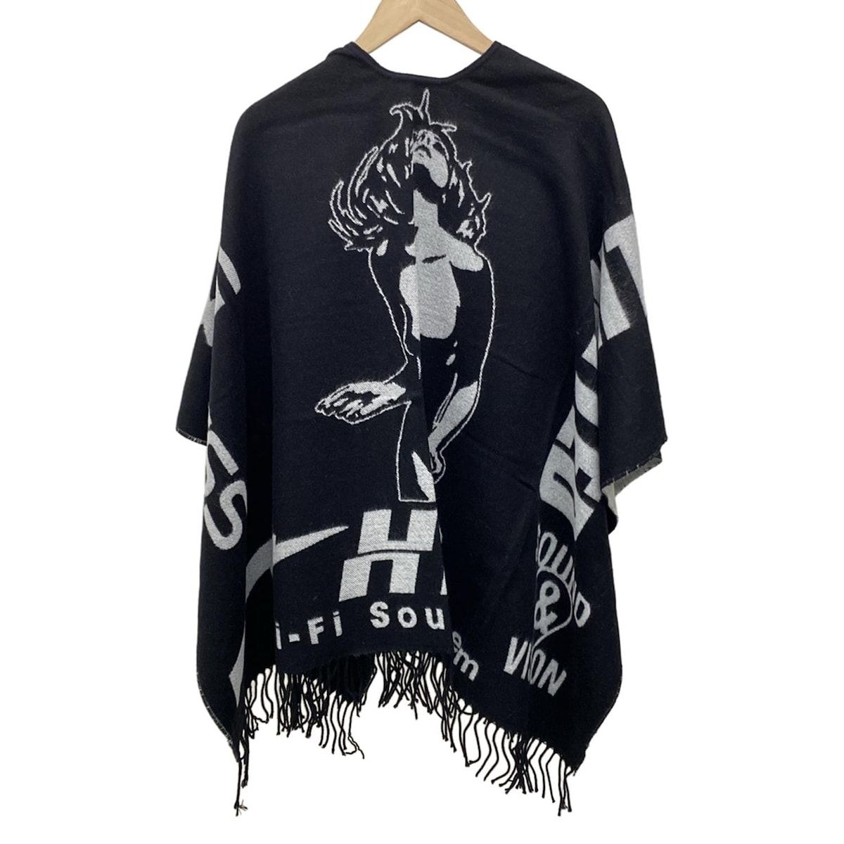 【新品】HYSTERIC GLAMOUR HI-FI SOUND SYSTEM HYSTERIC GLAMOUR(ヒステリックグラマー) ストール(ショール) - 黒×白