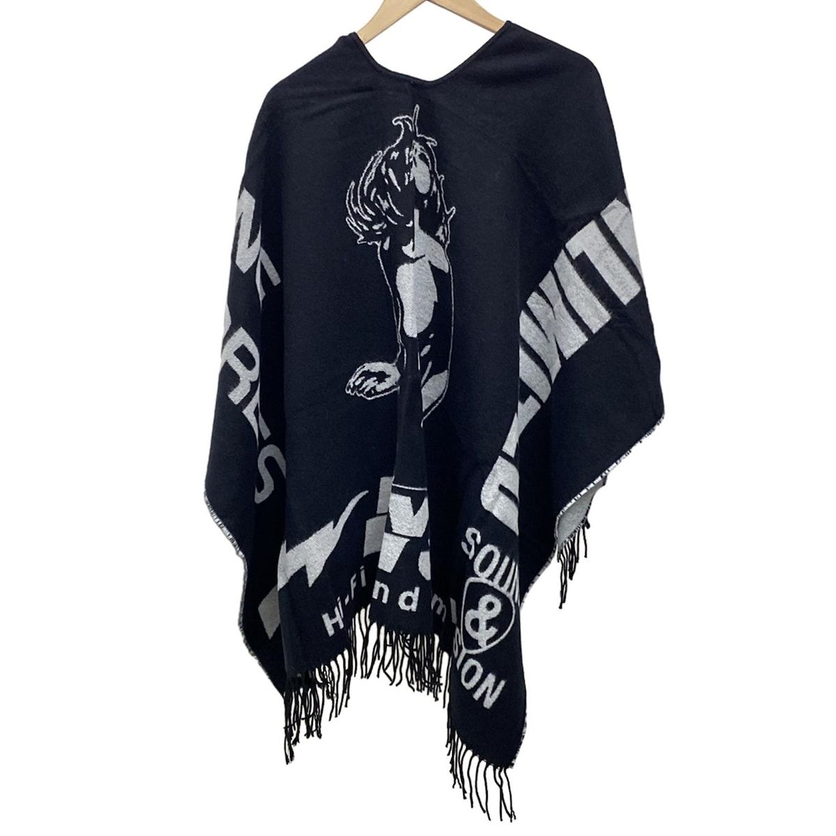 ヒステリックグラマー ポンチョ ストール HYSTERIC GLAMOUR(ヒステリックグラマー) ストール(ショール) - 黒×白