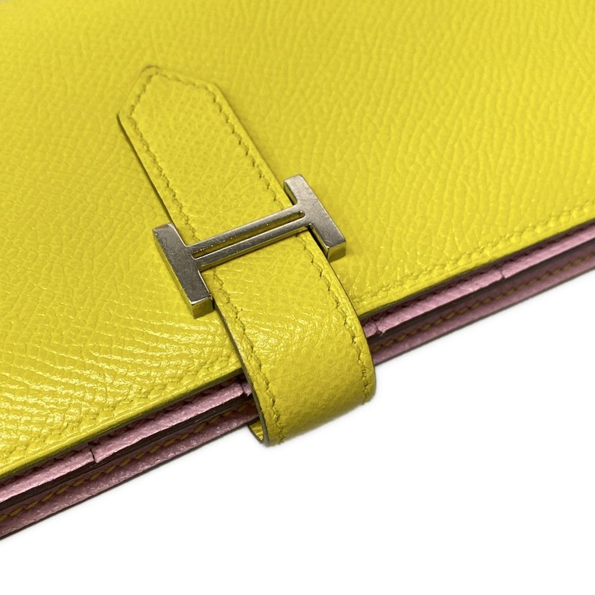  HERMES エルメス 長財布 ベアンスフレ ヴェルソ ライム モーヴシルベストル 新型金具 シルバー金具 バイ その他 小物