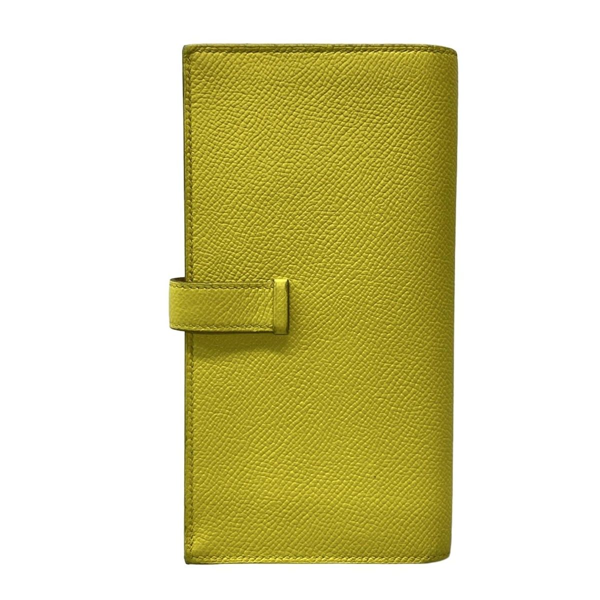 HERMES エルメス 長財布 ベアンスフレ ヴェルソ ライム×モーヴシルベストル 新型金具 シルバー金具 バイ