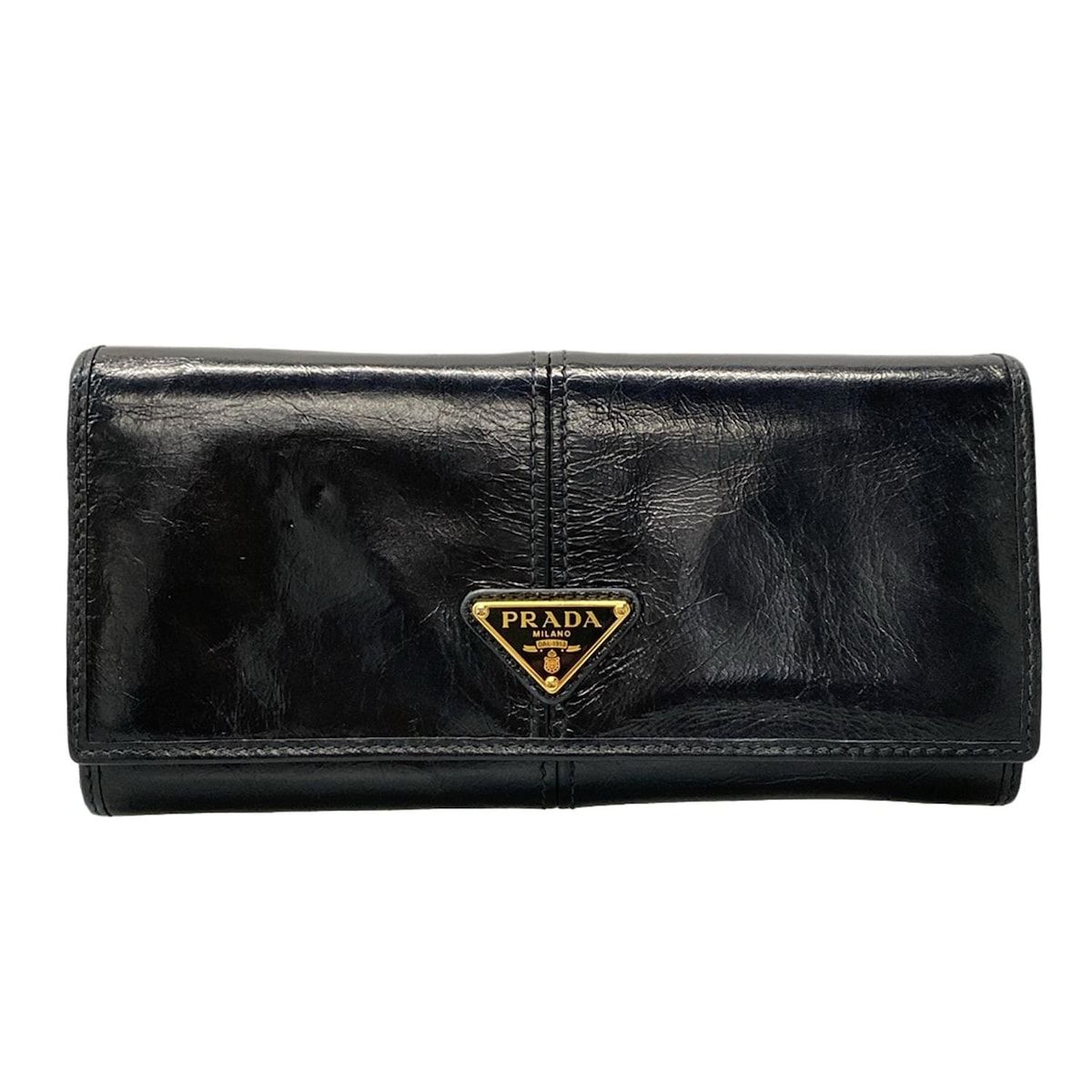 PRADA プラダ 長財布 1 MH 132 黒 ヴィンテージ調 レザー