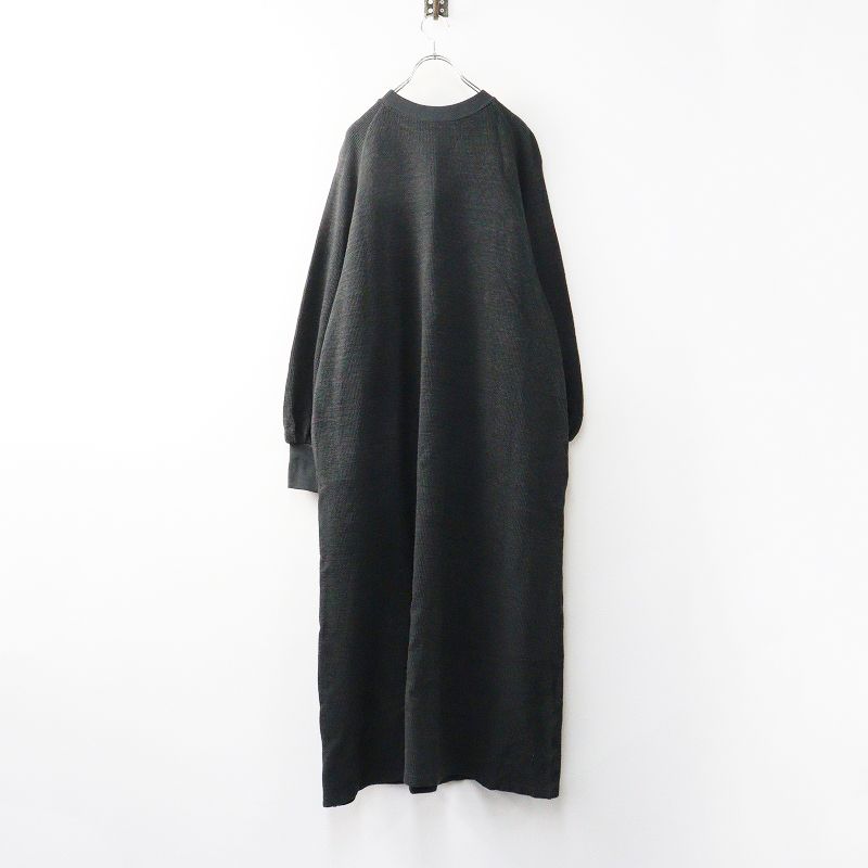 2025SS 今季 ネストローブ nest Robe トロフィルクォーターロングワンピース F‖ダークグレー ドレス ロング 2400014672923