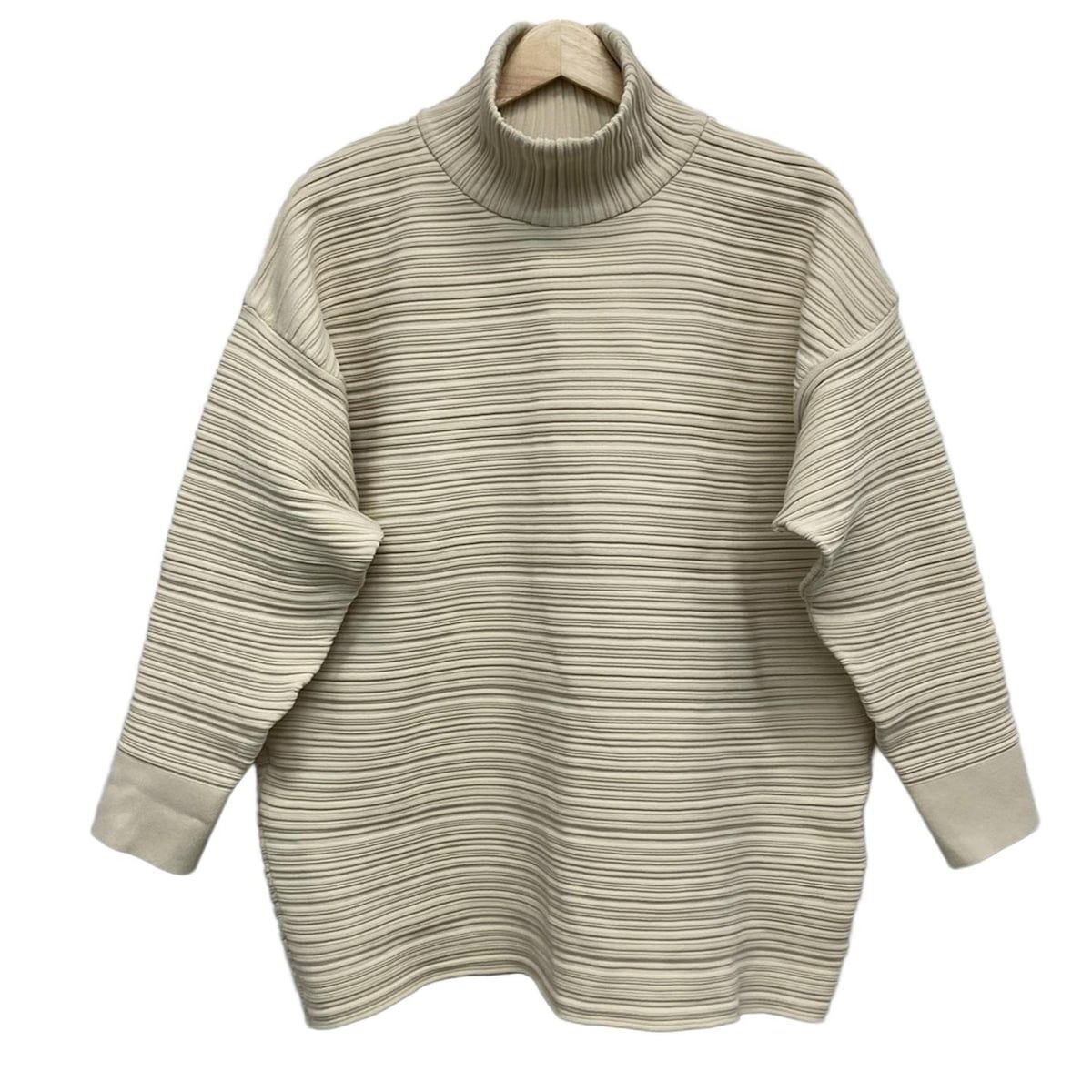 PLEATS PLEASE プリーツプリーズ 長袖カットソー レディース - アイボリー タートルネック