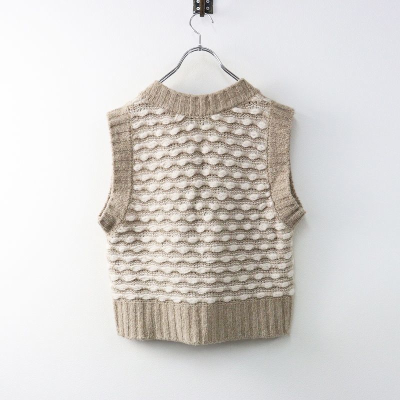 2025AW パラスパレス Pal las Palace 十日 ふくれジャガード ニット ベスト |ベージュ オフホワイト ノースリーブ 2400014673951