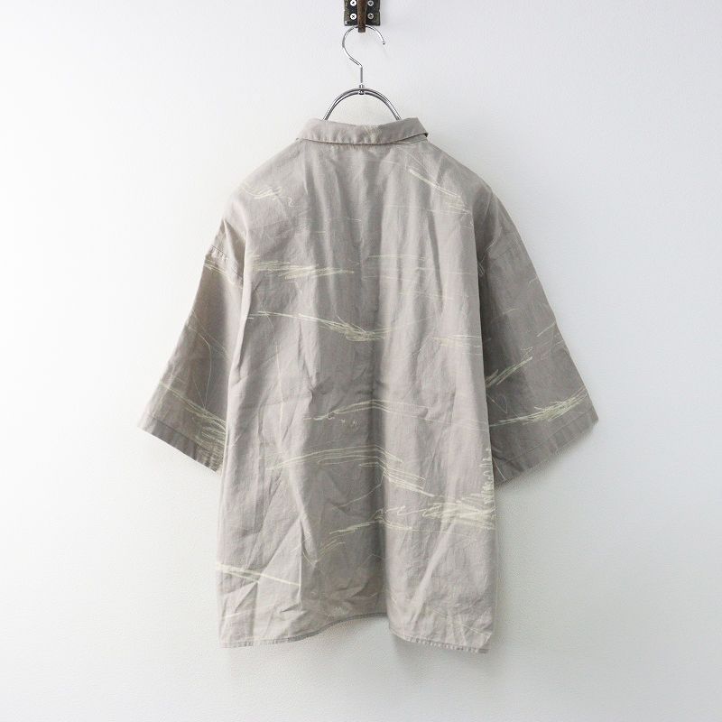 2025SS パラスパレス Pal las Palace 十日 20s綿麻シーチングlandscape柄半袖シャツ 0|グレー系 ブラウス 2400014673906