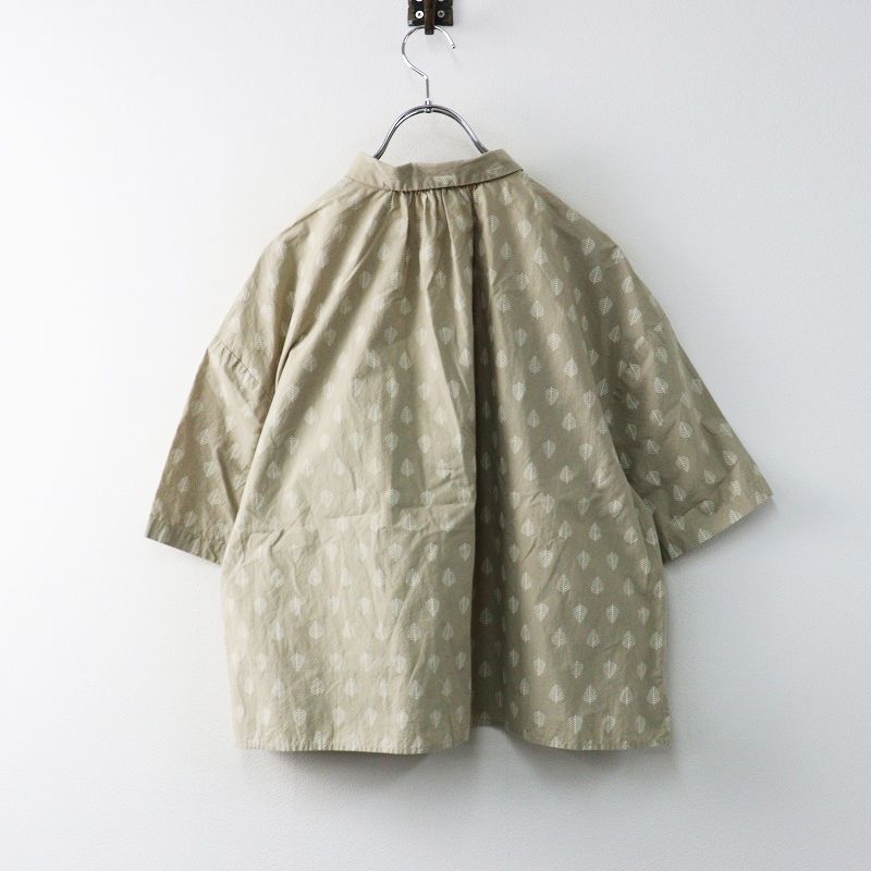 2025SS パラスパレス Pal las Palace コットン リーフプリント 半袖 シャツ 0｜ベージュ トップス ブラウス 前開き 2400014673890