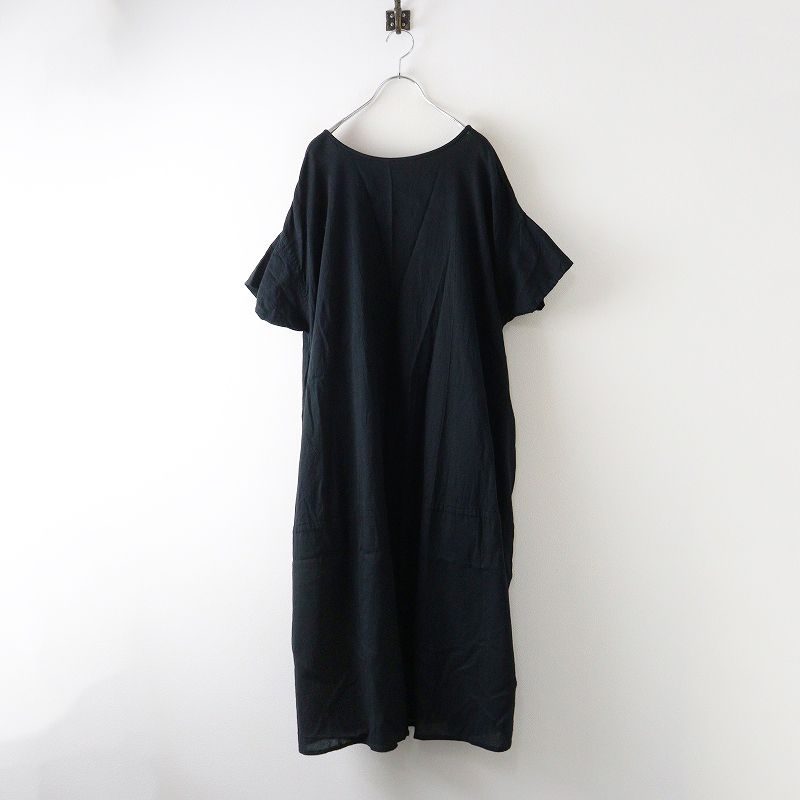 タマキニイメ 玉木新雌 tamaki niime fuwa-T LONG フワTロング ワンピース ブラック コットン ドレス ラウンドネック