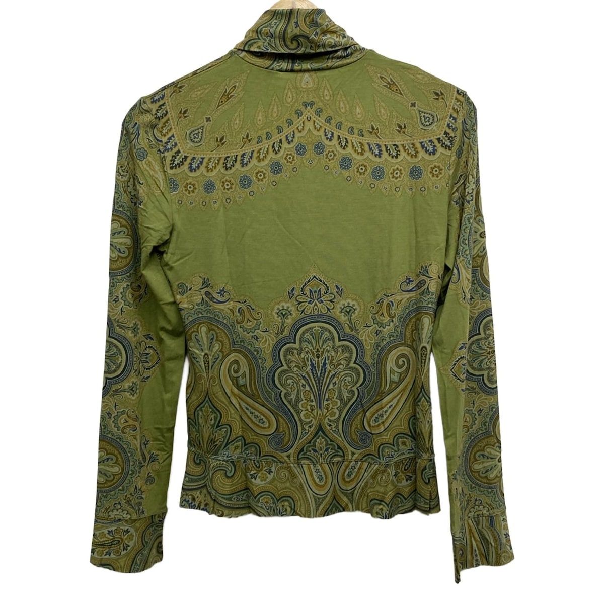 ETRO エトロ 長袖カットソー サイズ42 M レディース - グリーン×ネイビー×マルチ ペイズリー柄