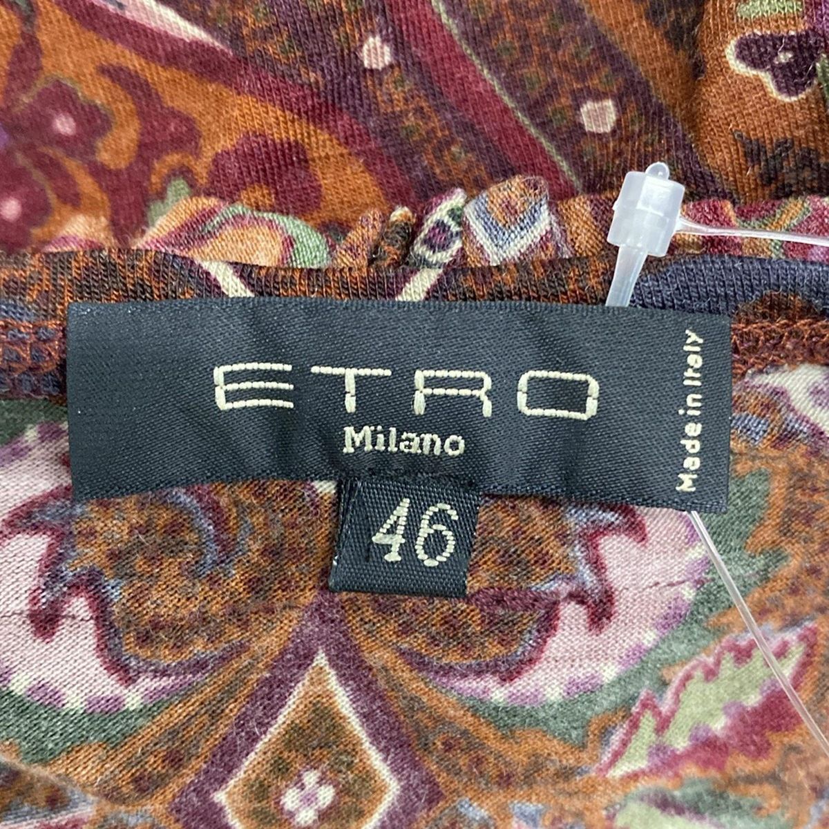 美品✨エトロ ペイズリー柄 ロングワンピース 総柄 46(LL) ETRO(エトロ) ワンピース サイズ46 L レディース美品 - ボルドー