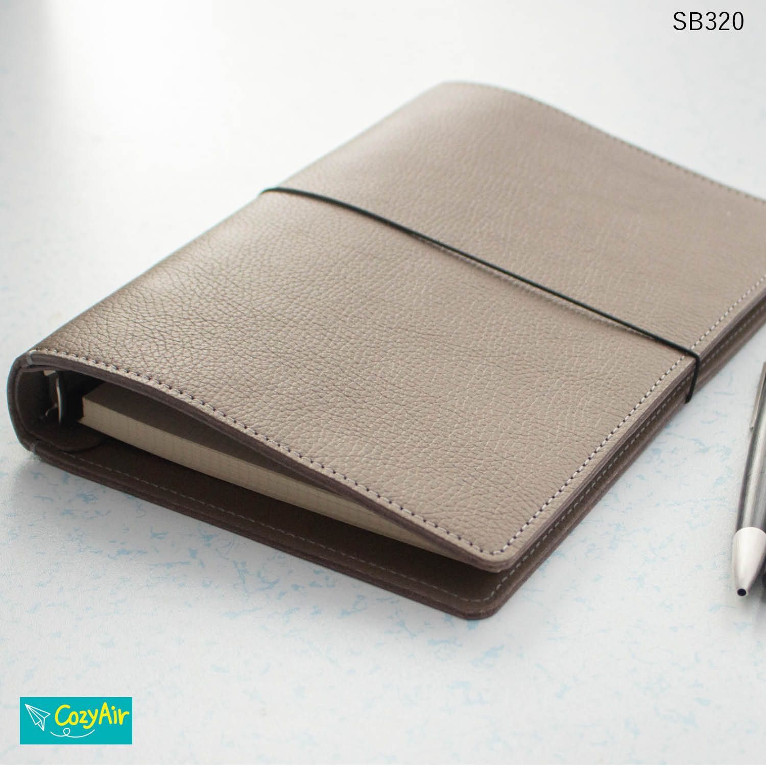 お徳美品】A5サイズ 本革製システム手帳 Bindex 黒 25mmリング お徳美