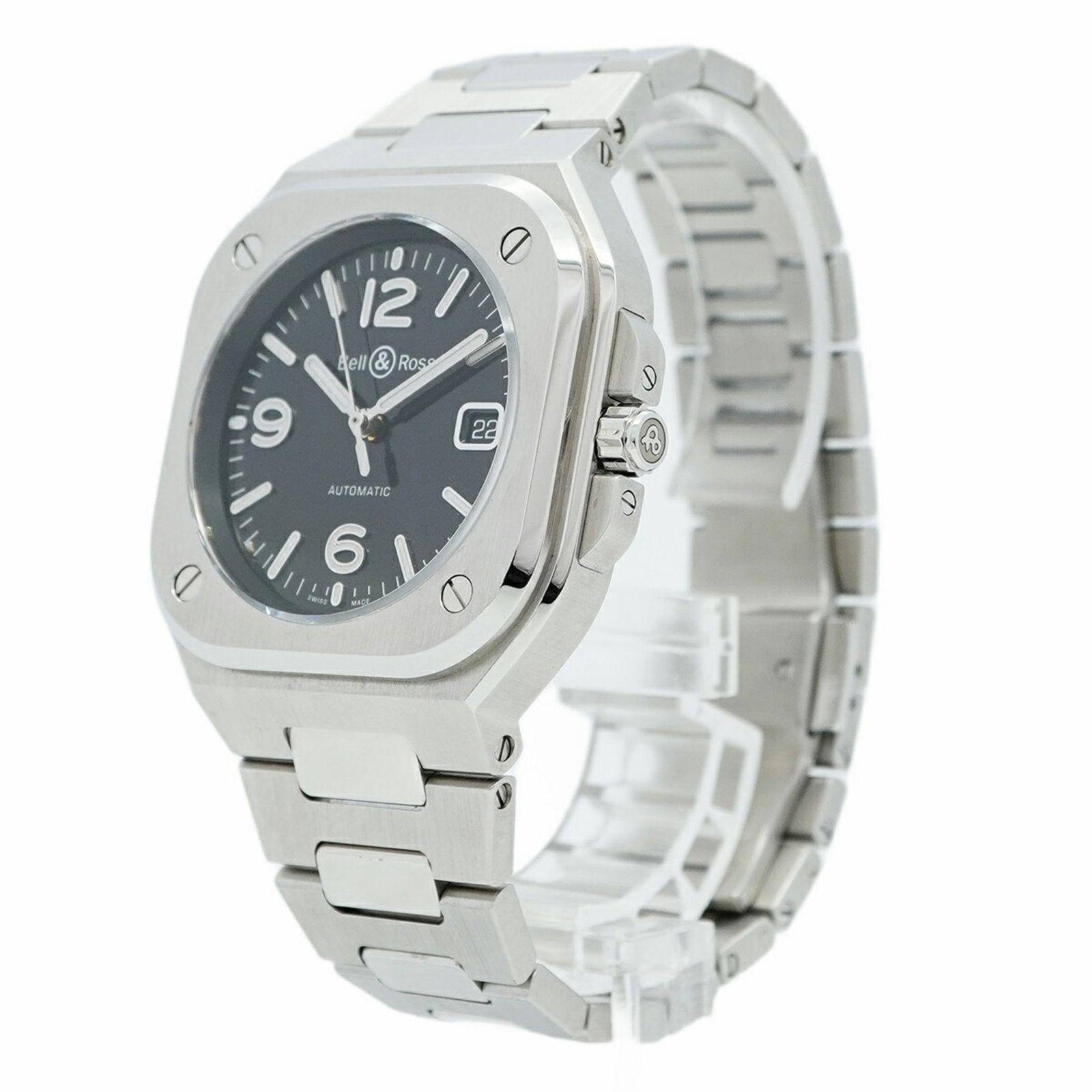 ベル-ロス ブラック スティール BR05A-BL-ST-SST 黒文字盤腕時計 メンズ