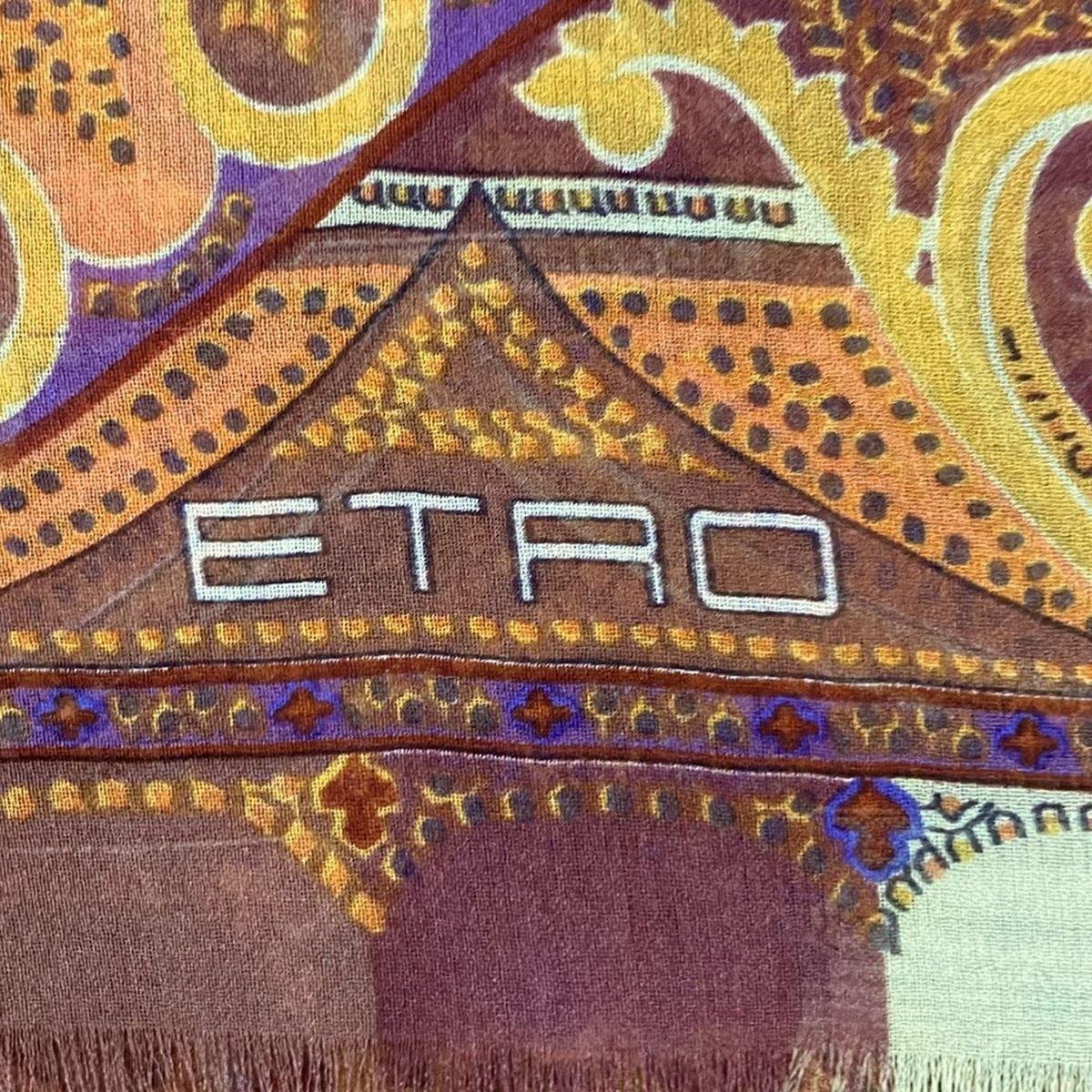 ETRO(エトロ) ストール(ショール) - ボルドー×ダークイエロー×マルチ