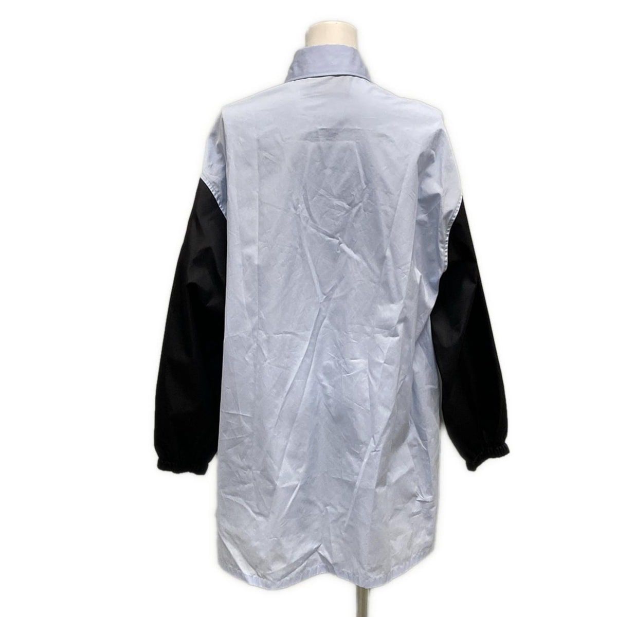 PRADA プラダ 長袖シャツブラウス サイズ38 S レディース - ライトブルー×黒 RE-NYLON ロング丈 コットン