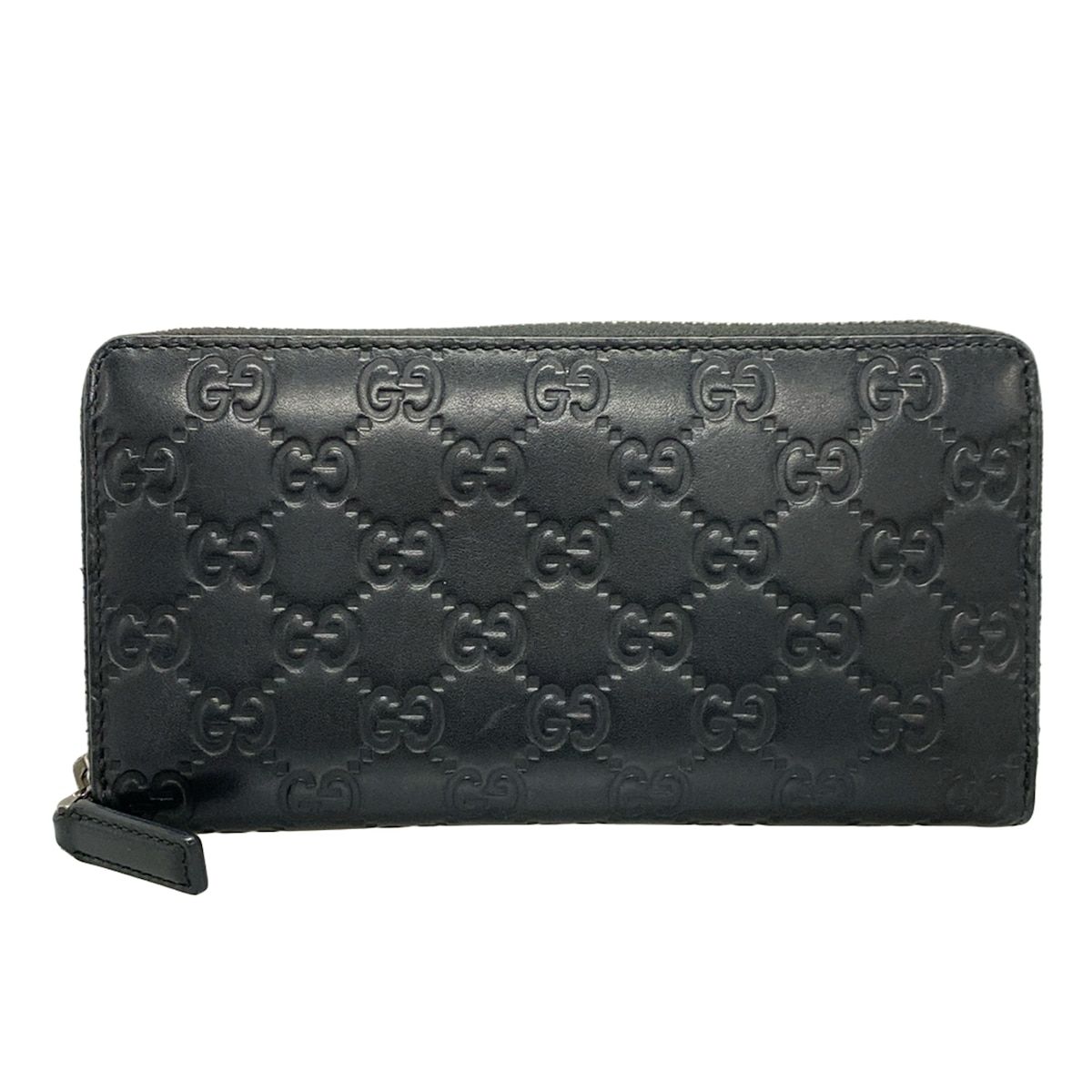 GUCCI グッチ 長財布 シマライン 307987 黒 ラウンドファスナー レザー