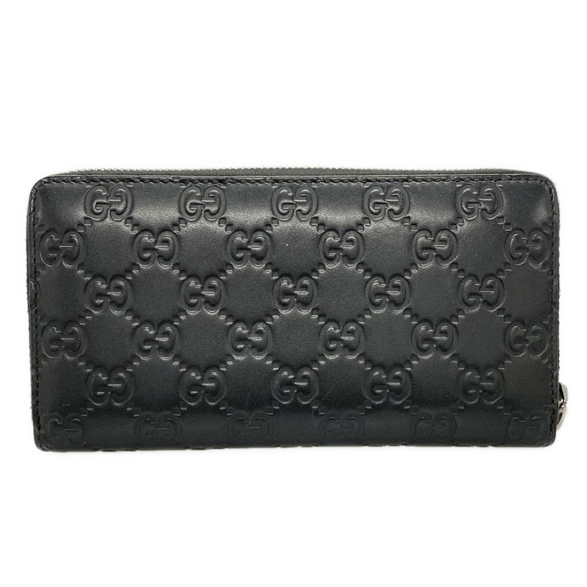 GUCCI グッチ 長財布 シマライン 307987 黒 ラウンドファスナー レザー