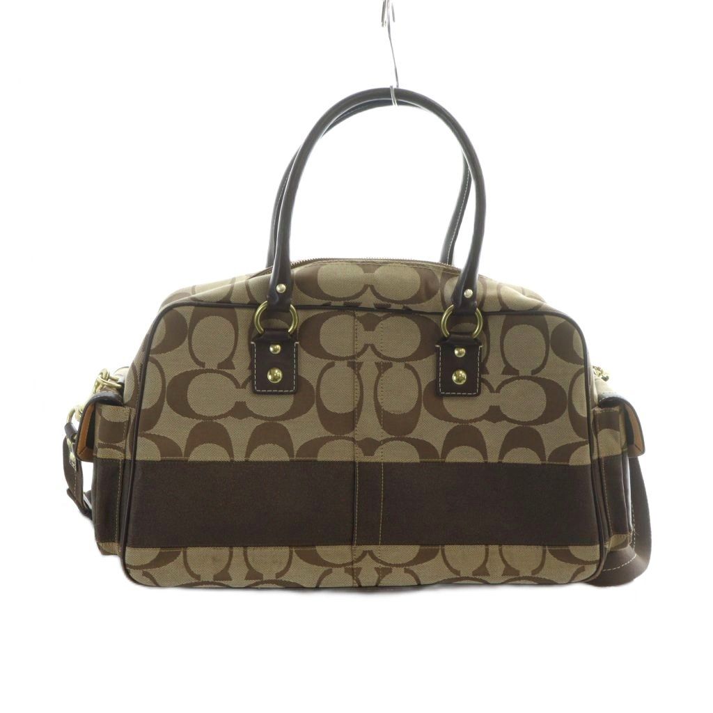 コーチ COACH 10392 ボストンバッグ ショルダー 2WAY キャンバス レザー ロゴ 茶 ブラウン GY18 MQ
