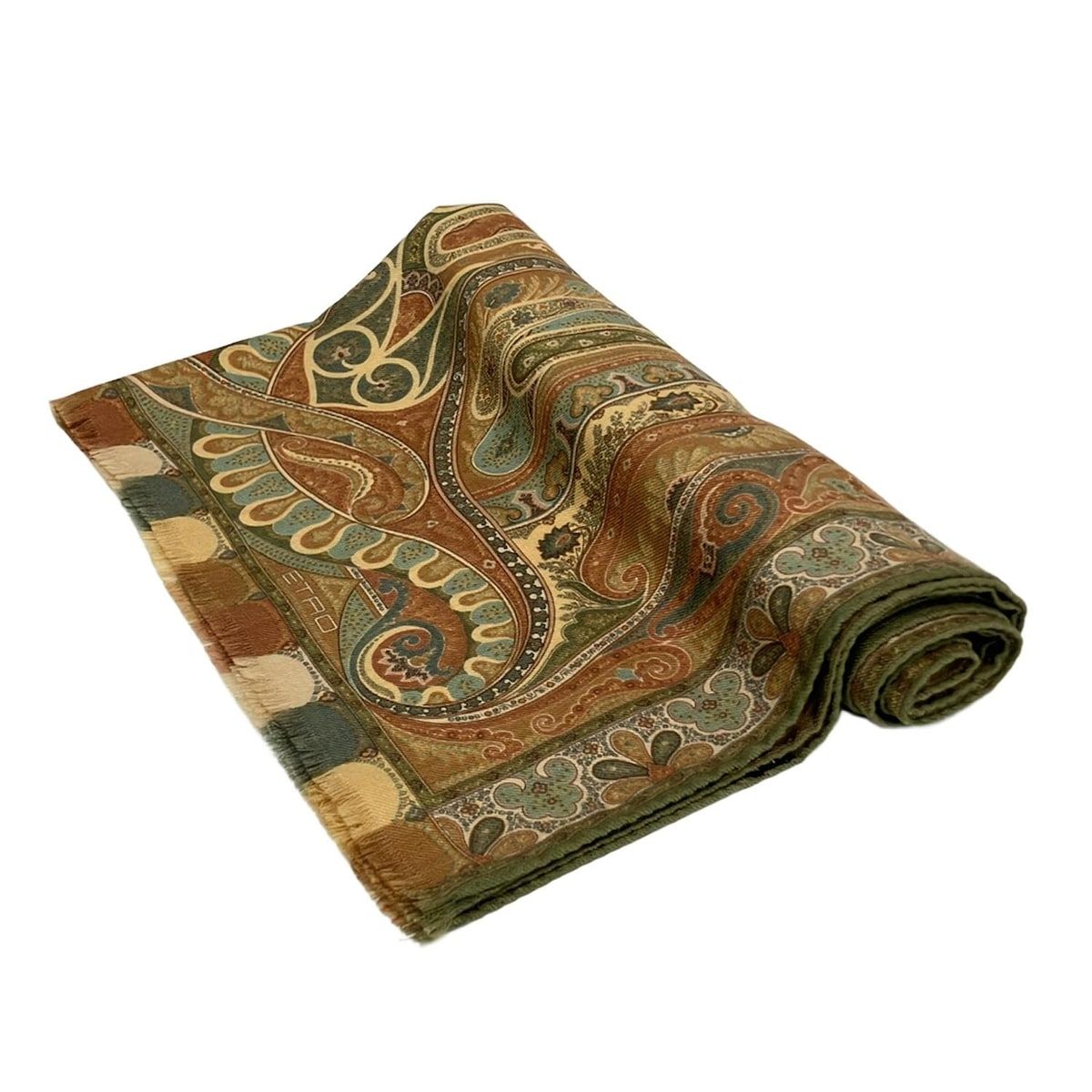 ETRO ペイズリー柄 ストール/ショール　タグ付き　美品　専用 ETRO(エトロ) ストール(ショール) - ベージュ×ブルーグレー×マルチ