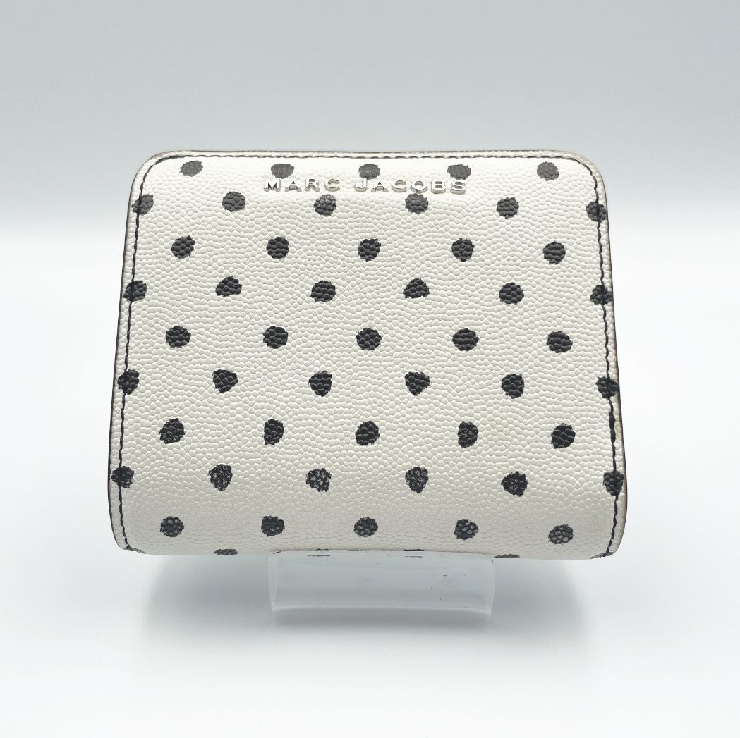 ✱MARC JACOBS マークジェイコブス ✱ ドット柄 ミニウォレット 二つ折り財布 白黒 サフィアーノレザー